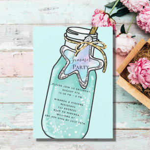 Invitation Fête estivale de piscine sur la plage