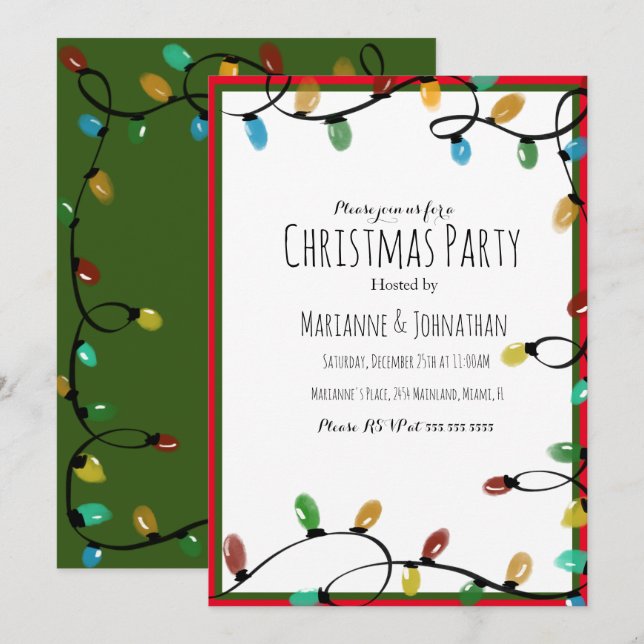 Invitation Fête Festivale de Noël (Devant / Derrière)