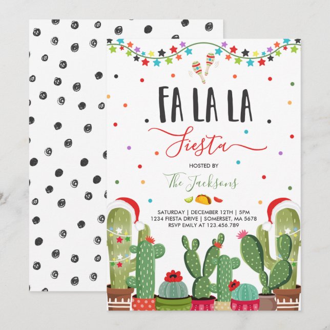 Invitation Fête Fête Fa La Fiesta (Devant / Derrière)
