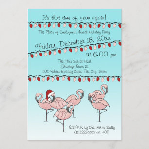 Invitation Fête Flamant rose