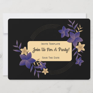 Invitation Fête Fleurs d'Occasion simple