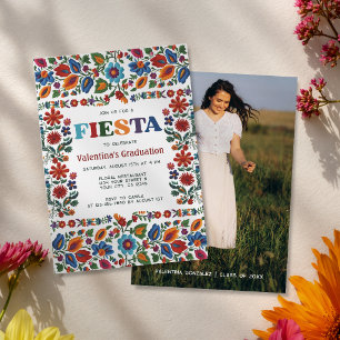 Invitation Fête Florale Colorée de Fiesta pour la Remise des 