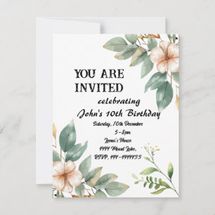 Invitation Fête Florale d'anniversaire