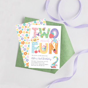 Invitation Fête Florale de Printemps Pastel Deuxième Annivers