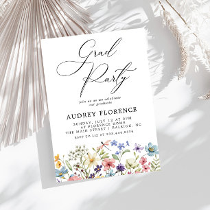 Invitation Fête Florale Fleur sauvage moderne