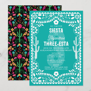Invitation Fête Florale Mexicaine Salle Trois-Esta 3e Anniver