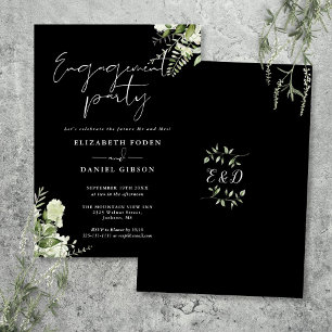 Invitation Fête Florale Noir Et Blanc