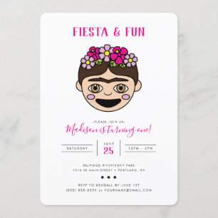Invitation Fête FridaMoji et anniversaire amusant