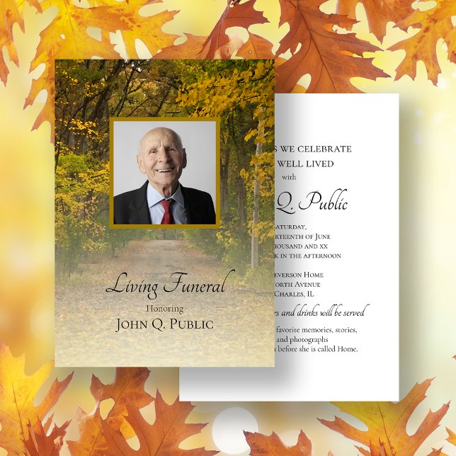 Invitation Fête funéraire Vivante de départ d'automne (Créateur téléchargé)