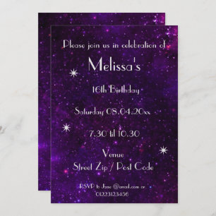 Invitation Fête Galaxie personnalisée