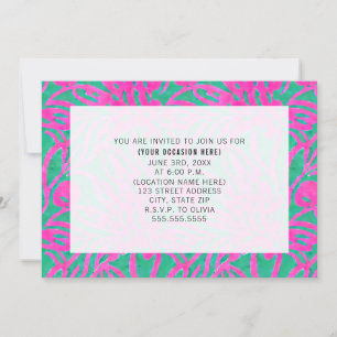 Invitation Fête générique polyvalente bleu damas à l'aquarell