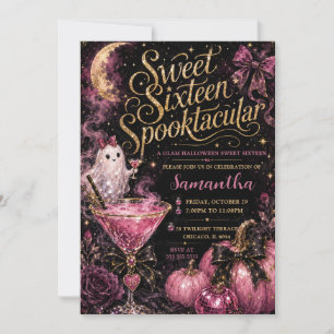 Invitation Fête Glamour Sweet Sixteen Spooktacular