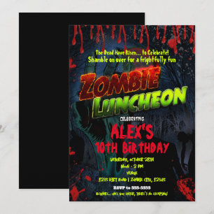 Invitation Fête Halloween déjeuner de zombies