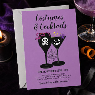 Invitation Fête Halloween Violette Costumes et Cocktails