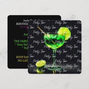 Invitation Fête Heure Neon Populaire Personnalisé