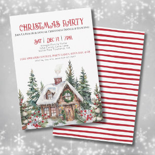 Invitation Fête hivernale aquarelle de Noël