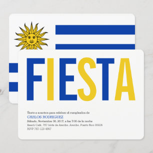 Invitation Fête :Invitations: Uruguay : Drapeau uruguayen
