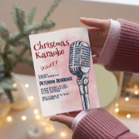Fête Karaoke De Noël Microphone Et Rose