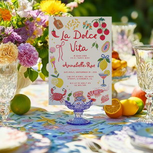 Invitation Fête La Dolce Vita Cuisine Italienne Riviera