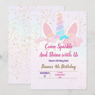 Invitation Fête Licorne