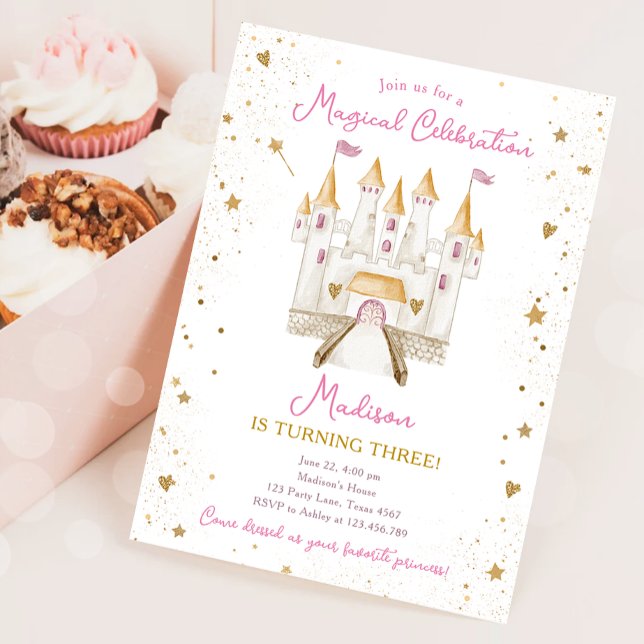 Invitation Fête Magique Princesse Castle Girl Anniversaire (Créateur téléchargé)