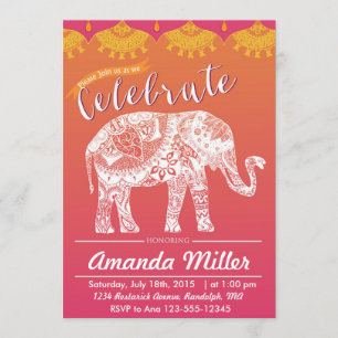 Invitation Fête marocaine - Inspiration indienne - Thème Inde