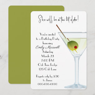 Invitation Fête Martini Anniversaire En Blanc