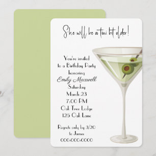 Invitation Fête Martini Anniversaire En Blanc