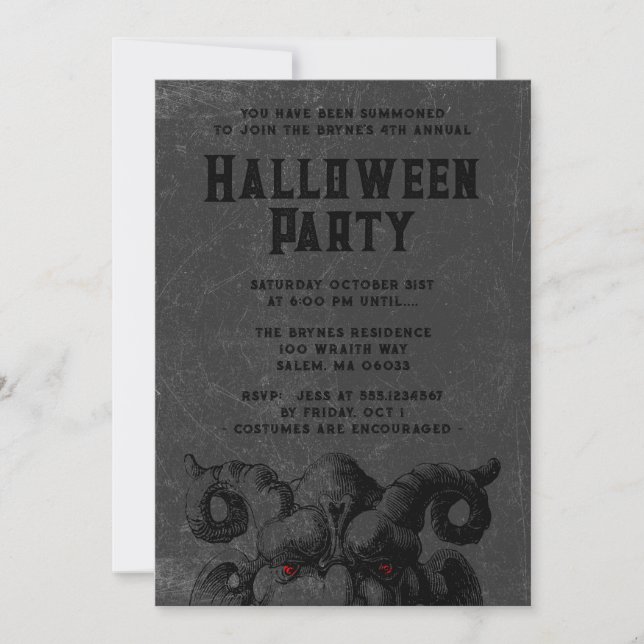 Invitation Fête médiévale d'Halloween pour adultes (Devant)