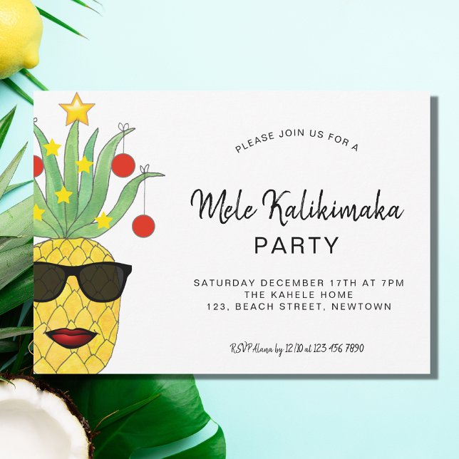 Invitation Fête Mele Kalikimaka Ananas (Créateur téléchargé)