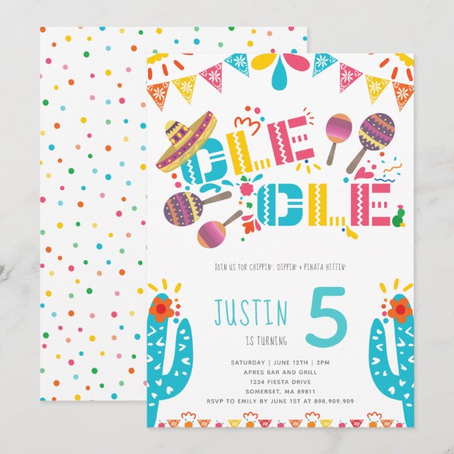 Invitation Fête mexicaine (Devant / Derrière)
