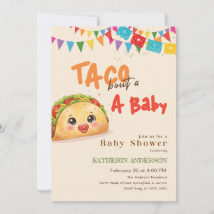 Invitation Fête Mexicaine Colorée Taco à Propos d'une Baby Sh