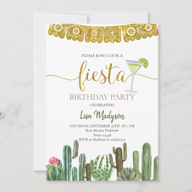Invitation Fête mexicaine de Cactus  (Devant)