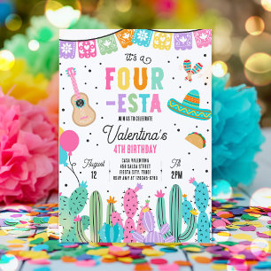 Invitation Fête mexicaine de quatre-Esta fête d'anniversaire