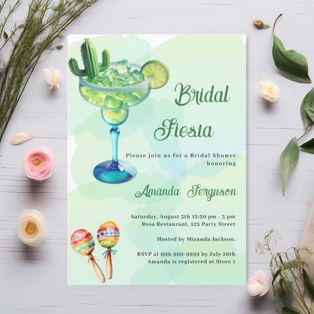 Invitation Fête mexicaine Fête des mariées verte (Créateur téléchargé)