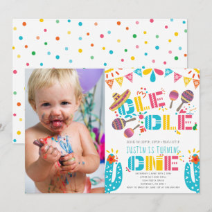 Invitation Fête mexicaine photo de premier anniversaire