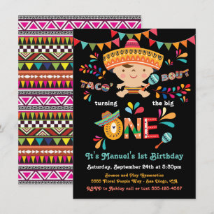 Invitation Fête mexicaine Taco à un 1er anniversaire