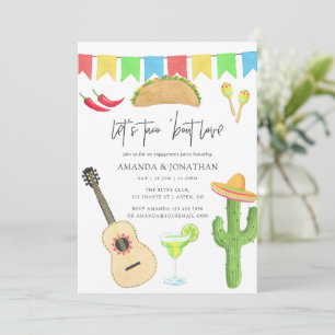 Invitation Fête Mexicaine Taco 'bout Love Fête de Fiançailles