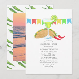Invitation Fête Mexicaine Taco Célébration de la Vie