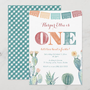 Invitation Fête mexicaine Thème Fille automne 1er anniversair
