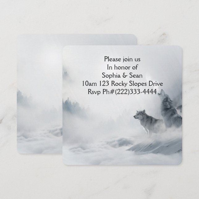 Invitation Fête Mist Fog Wolf Destiny Destiny (Devant / Derrière)