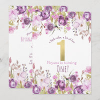 Fête moderne de 1er anniversaire aux fleurs de lil