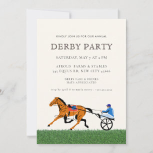Invitation Fête moderne de derby de course de chevaux Équestr
