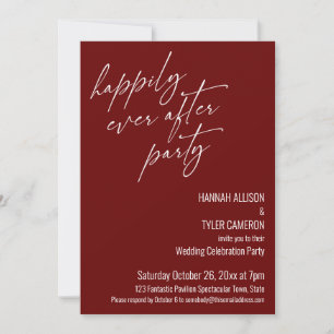 Invitation Fête Moderne de Mariage Heureux Pour Toujours Bour