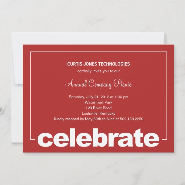 Invitation Fête moderne Invita pour les entreprises et les en (Devant)