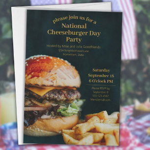 Invitation Fête nationale du jour du cheeseburger