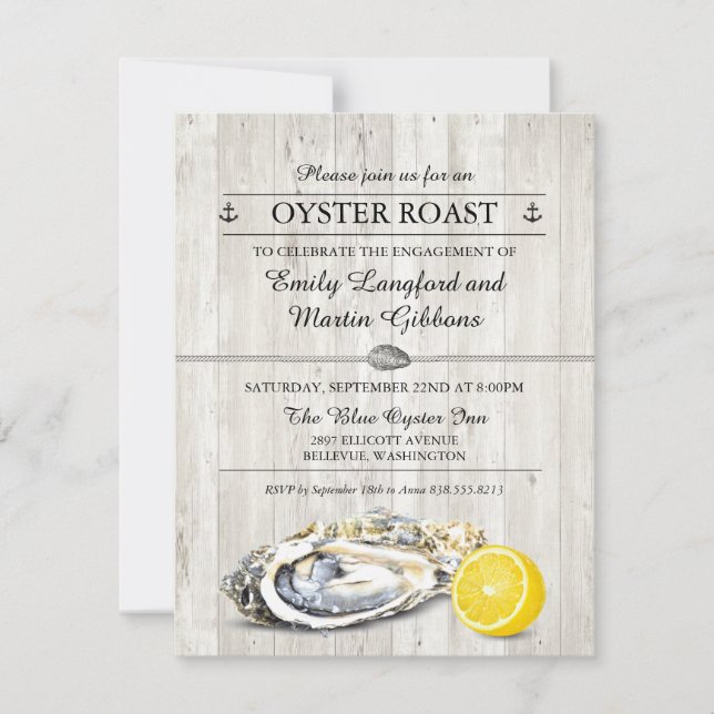Invitation Fête nautique aux fruits de mer et grillades d'hui (Devant)