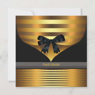 Invitation Fête Or Noir Toute Occasion