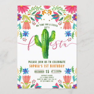 Invitation Fête Pas le temps de Siesta Mexicaine Fille Annive