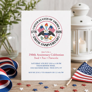Invitation Fête patriotique du 250e anniversaire de l'Indépen